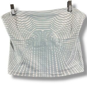 NWT Vintage Deadstock Silver Tag Nike Tube Top Blue Dri-FIT Abstract Print Large